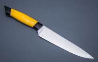 Нож кухонный "Хлебный" сталь VG-10, ц/м рукоять, жёлтый G10, без чехла (66244)