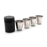 Рюмка-стопка СЛЕДОПЫТ "PF-CWS-P28SET" 4 штуки в кожаной тубе, 60 мл.