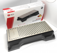 Точильный большой камень алмазный двухсторонний на подставке Taidea Grinder 360/600 грит, 200х75 мм (TG2018)