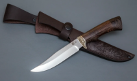 Нож Мангуст из кованой стали 95х18, рукоять венге, литьё мельхиор (2903)