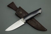 Нож Сокол из стали М390, рукоять притин мельхиор, джутовая микарта (66083)