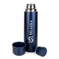 Термос Relaxika 101 (1 литр), тёмно-синий "7 вершин" (R101.1000.3)