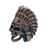 Бусина для темляка "Вождь" цвет латунь, вес 5,1 г, D = 5,6 мм