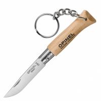 Нож-брелок Opinel №4 VRI нержавеющая сталь Sandvik 12C27, клинок 50 мм, рукоять бук, Viroblock