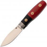 Нож складной REPTILIAN "Лесовик-01" сталь D2, рукоять красно-чёрная G10, замок Viroblock, Satin