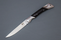 Нож складной Кадет из стали D2, рукоять чёрный граб и дюраль, замок Back-Lock, поясной чехол (33427)