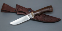 Нож Пластун из кованой стали 95х18, рукоять венге, литьё мельхиор (4403)