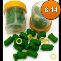 Пеллетс насадочный тонущий варёный Fish.ka + резинка, вкус "чеснок", размер (D=8-14 мм), 20 мл (арт.1281)