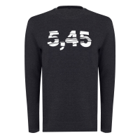 Лонгслив с принтом "5,45 new "; серый; размер L  (KKL000051)