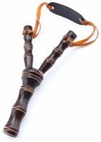 Рогатка деревянная, двойной жгут, бамбук (19х11 см)