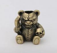 Бусина для темляка "Медвежонок" латунь, D - 6,1 мм, высота 2,3 см, вес 16,6 г