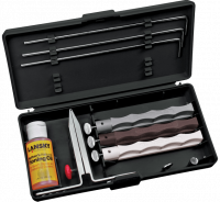 Заточная система LANSKY LKNAT Natural Arkansas Sharpening  3 натуральных камня новакулита из Арканзаса 300, 650, 1200 Грит