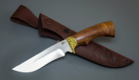 Нож Галеон из стали 65х13, литьё латунь, рукоять ценные породы дерева (302)