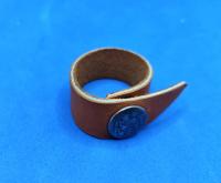 Клёпка рукояти для ножен, коричневая кожа, рисунок, 141 мм