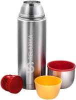 Термос Relaxika 102 (1 литр), 2 чашки, стальной (R102.1000.1)