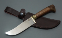 Нож Узбекский "малый Пчак" из кованой стали Х12МФ, рукоять венге, литьё мельхиор (10308)
