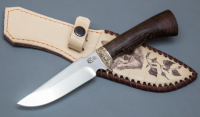 Нож Следопыт из кованой стали 95х18, рукоять венге, литьё мельхиор (4303)