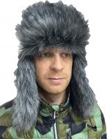 Шапка ушанка Хольстер, кож. зам., цвет  черный (р.59-60) (360989033)