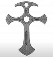 Куботан - тактический кулон EDC "Крест" с паракордовым темляком и бусинкой "череп"