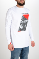 Лонгслив с принтом "Спецназовец"; белый; размер XL  (ОТК001031)