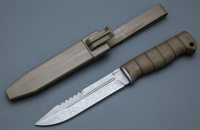 Нож Тигр сталь 95х18, рукоять олива Elastron, чехол пластик, клинок матирование (66171)