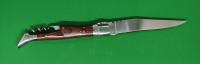 Нож складной со штопором AKC Laguiole сталь AISI 420, рукоять сталь/Red Wood, замок Slip Joint