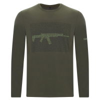 Лонгслив с принтом "Эволюция АК"; зеленый; разм. L  (KKL000047)