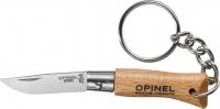 Нож-брелок Opinel №2 VRI нержавеющая сталь Sandvik 12C27, клинок 35 мм, рукоять бук, Viroblock