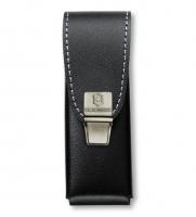 Чехол для ножа Victorinox 111-115 мм (4.0823.L2), чёрная кожа, на пружинной защёлке