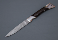 Нож складной Кадет из дамасской стали, рукоять венге и дюраль, замок Back-Lock, поясной чехол (35227)