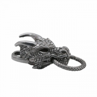 Пряжка для паракордового браслета EDC "Голова дракона" цвет чёрное серебро, вес 12,3 г