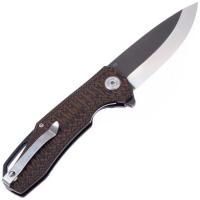 Нож складной REPTILIAN "Скутум-04" сталь D2, рукоять черная/оранжевая G10, замок Liner-Lock