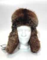 Шапка-ушанка СЛЕДОПЫТ VOYAGER, плащевая ткань, соболь, цв. черный/белый, р-р XL PF-CAP44	