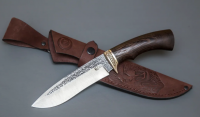 Нож Скиф кованый со следами ковки, сталь 95х18, рукоять венге, литье мельхиор (2003)
