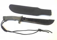 Мачете туристический Рубака Кайман T145 KA сталь 440, цвет чёрный, рукоять резина/пластик, чехол кордура