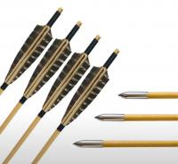 Стрела лучная деревянная MILAEM 31'' натуральное оперение, диаметр 7,8 мм, вес 38 г