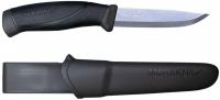 Нож Morakniv Companion, универсальный/туристический, нержавеющая сталь, рукоять-TPE,  чёрный (12141)