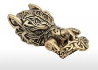 Пряжка для паракордового браслета EDC "Волк Фенрир" латунь, вес 24 г