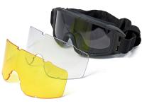 Маска стрелковая ShotTime Puma, защитная, чёрная, комплект с 3 линзами  (GST-037-BLK-K)