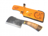 Нож Мясной-1 сталь 65х13, рукоять береста, литье, гравировка 