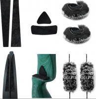 Набор пушков и меховых амортизаторов - глушилок для традиционного лука (кролик)