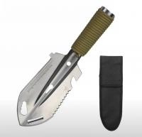 Лопатка - копьё нержавеющая сталь, длина 26,3 см., рез клинка 7,2 см, 12 функций, чехол, паракорд
