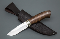 Нож Лис малый из стали VG-10, рукоять кап ореха, притин мельхиор (66163)