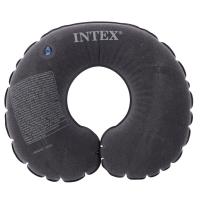 Подушка на шею надувная INTEX (68675) 33х25х8см, вельветовый флок