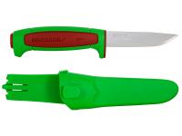 Нож Morakniv Basic 546 (S) Limited Edition 2024, универсальный/строительный, нержавеющая сталь, рукоять-полипропилен,  зелёный с красными вставками (14282)