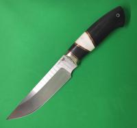 Нож разделочный Гюрза сталь N690, рукоять мореный граб и рог лося