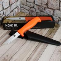 Нож туристический HL VT289-C Basic Orange сталь 5Cr15MoV, клинок 9 см, рукоять оранжевый полипропилен, чёрные ножны