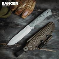 Нож туристический с огнивом N.C.Custom Ranger сталь AUS-10, клинок StoneWash, рукоять Micarta, ножны Kydex Olive