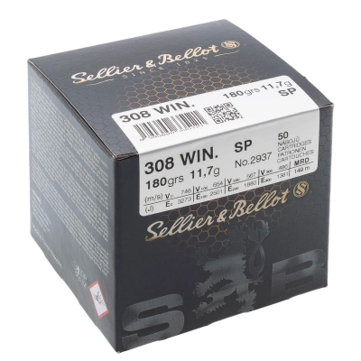 Патрон 308 WIN S&B 11,7 г SP п/об. (Bulk Packing Box) (50шт.) 