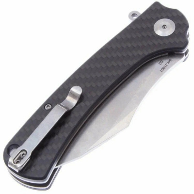 Нож складной CJRB J1901-CF Talla сталь D2, рукоять Carbon fiber, замок Liner-Lock, клинок Stone Wash